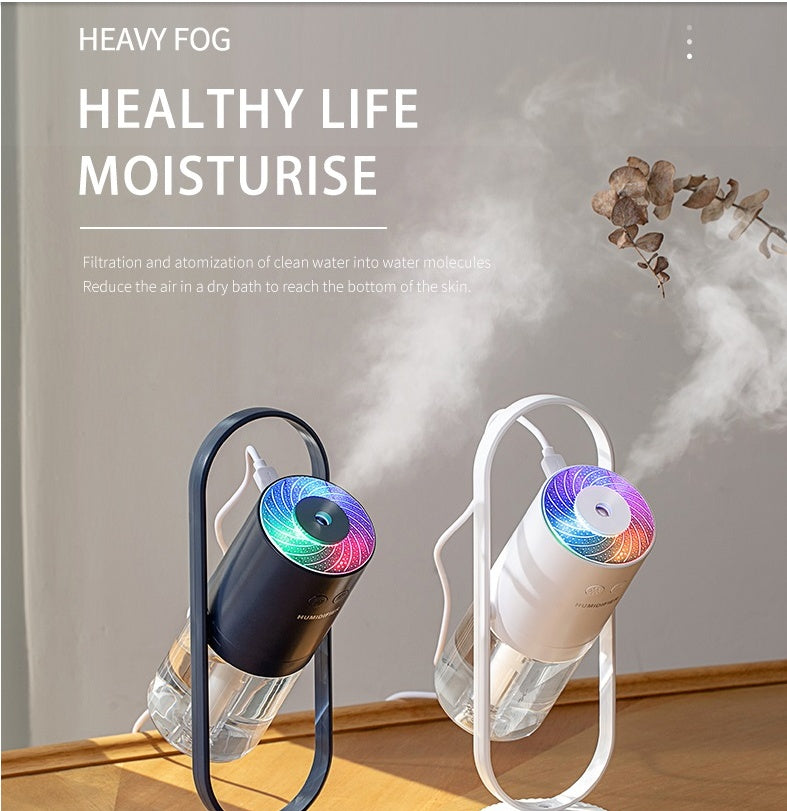 Magic Shadow USB Air Humidifier – Mini Ultrasonic Mist Diffuser with Projection Night Light for Home, Office & Car