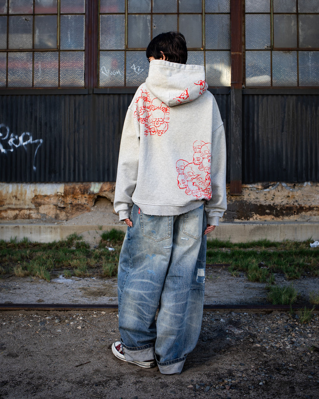 SKULL HOODIE GRAY