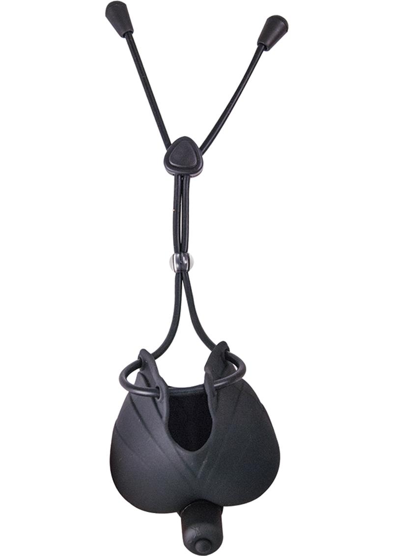 My Cock Ring Vibrating Scrotum Pouch and Cinch Silicone Cock Ring