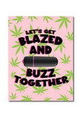"Let’s Get Blazed and Buzz Together" Greeting Card & bullet Vibrator – Fun & Playful Gift