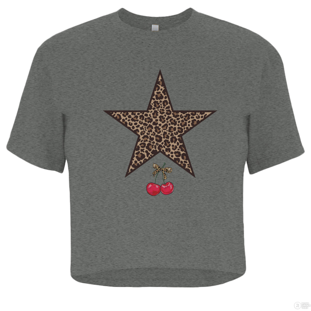 Customizable: Leopard Star and Cherries Design Crop Top