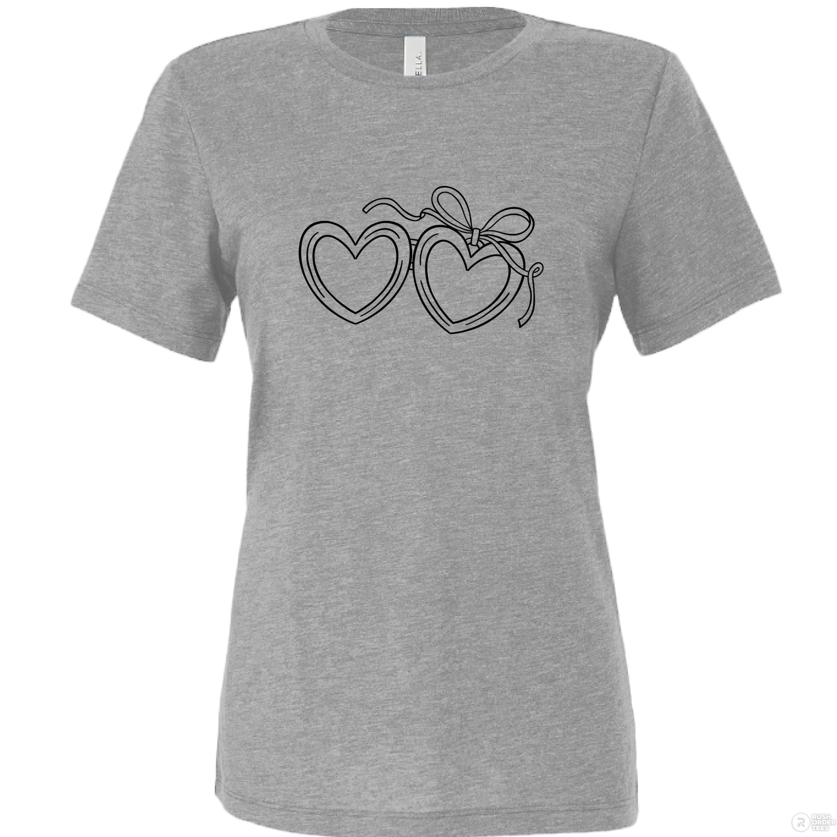 Customizable: Black Open Heart Locket Relaxed Tee