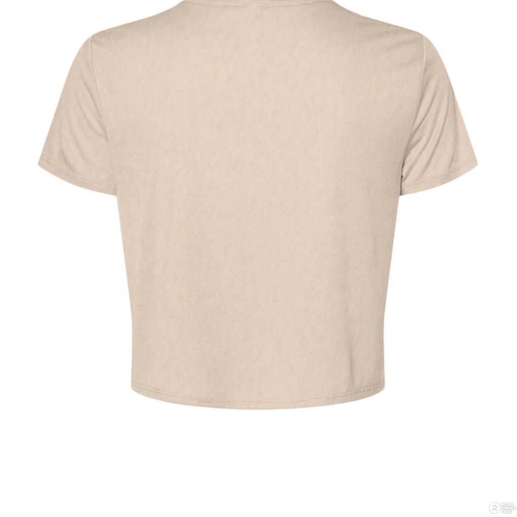 Customizable: Purple Coquette Bow Flowy Cropped T-Shirt