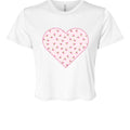 Customizable Polka Dot Pink Floral Heart Cropped Tee