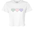 Customizable Tri-Heart Polka Dot Floral Cropped Tee