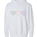 Customizable Tri-Heart Polka Dot Floral Heart Hoodie