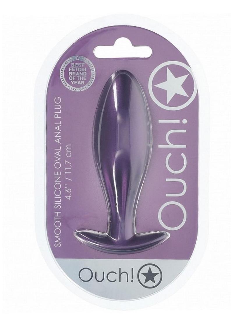 Ouch! Oval Anal Plug Silicone - Metallic