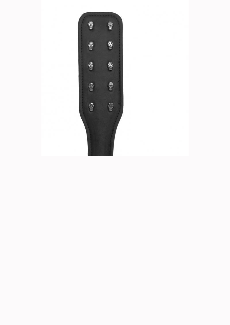 Ouch! Skulls and Bones Leather Paddle with Skulls