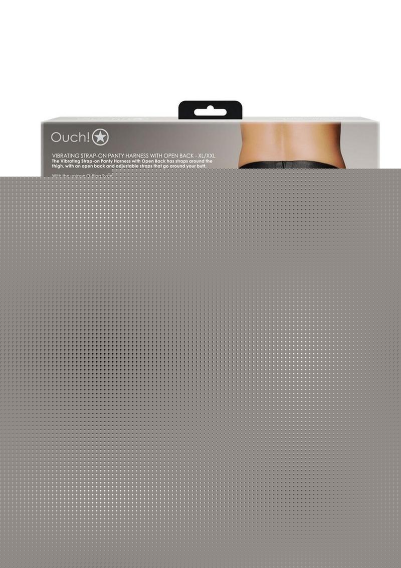 Ouch! Vibrating Strap-On Panty Harness with Open Back Rechargeable