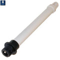 Overflow drain tube threaded
