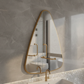 Modern Irregular Wall Mirror – Organic Triangle Mirror with Black Frame