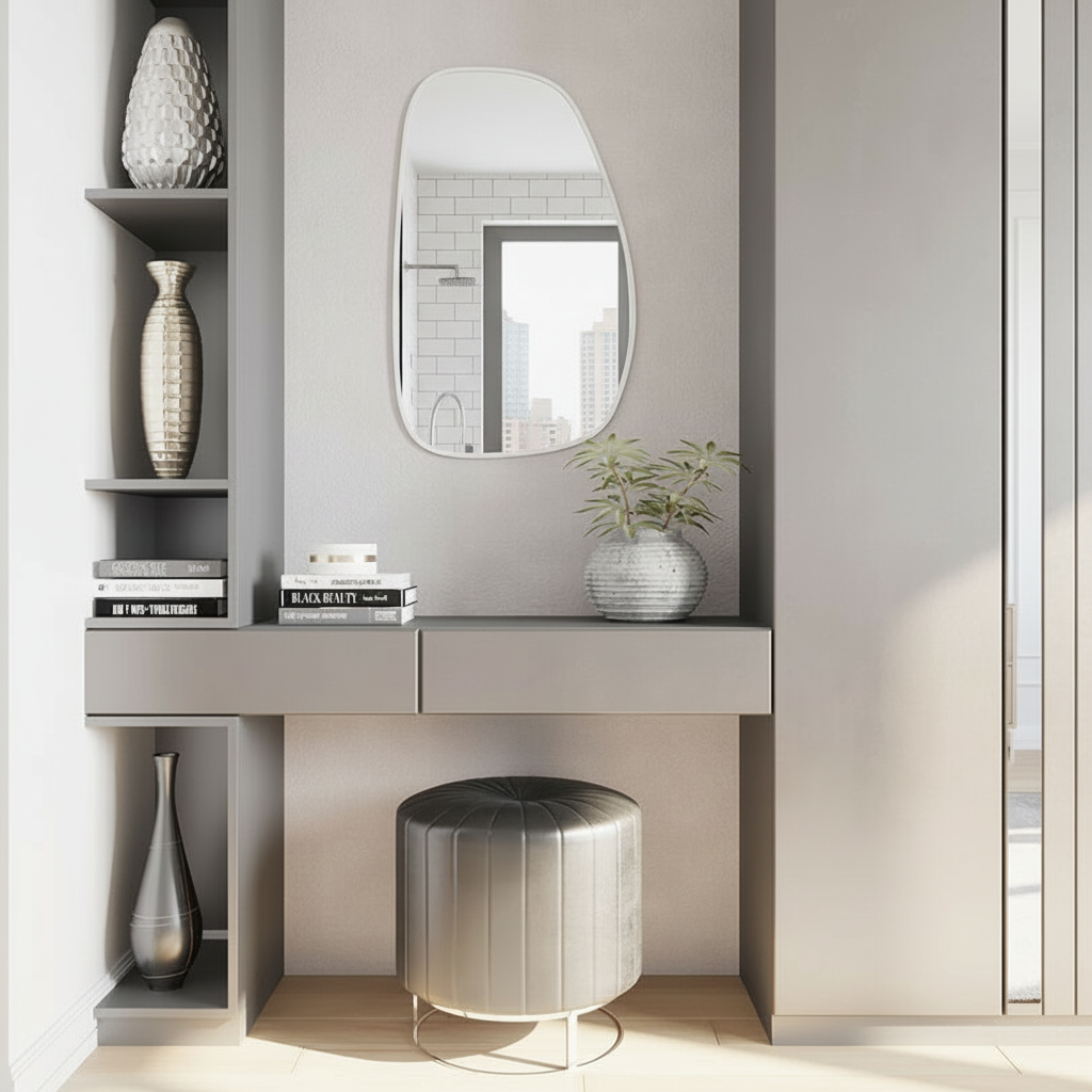 Irregular Wall Mirror – Modern Organic Mirror with Black Frame