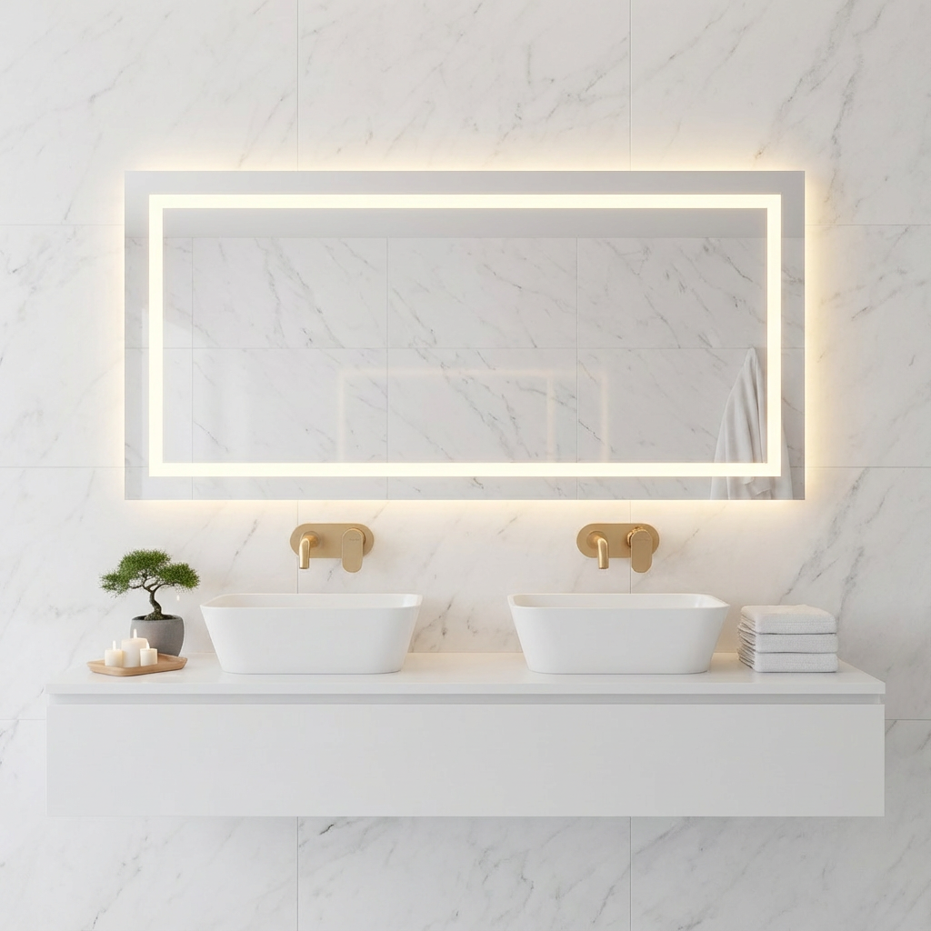 LED Full Length Mirror – Lighted Floor & Wall Mounted Vanity Mirror, Modern Dressing Mirror with Backlit Frame