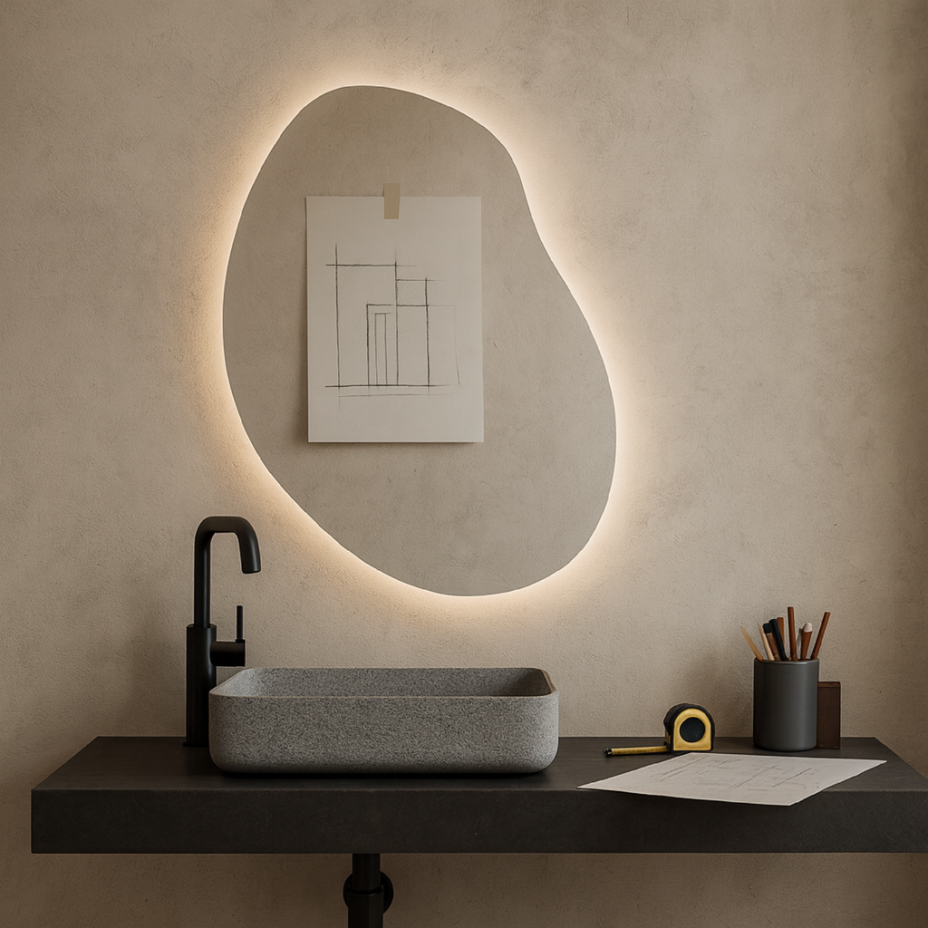 LED Bathroom Mirror with Lights | Irregular Vanity Mirror | Touch Sensor | Custom Sizes
