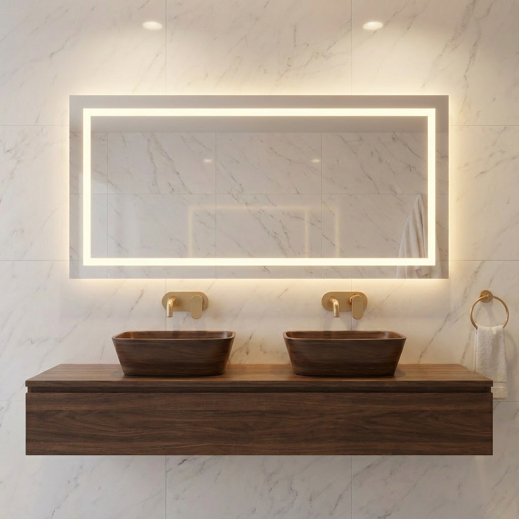 LED Full Length Mirror – Lighted Floor & Wall Mounted Vanity Mirror, Modern Dressing Mirror with Backlit Frame