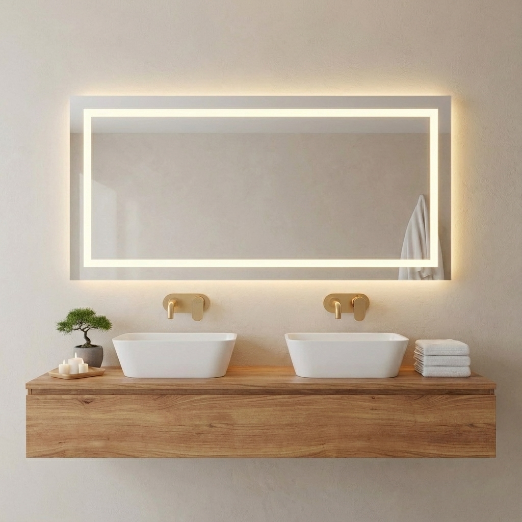 LED Full Length Mirror – Lighted Floor & Wall Mounted Vanity Mirror, Modern Dressing Mirror with Backlit Frame