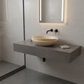 Luxury Marble Vessel Sink – Natural Travertine Stone Bathroom Basin, Handcrafted Modern Vanity Bowl (40x40x14 cm)