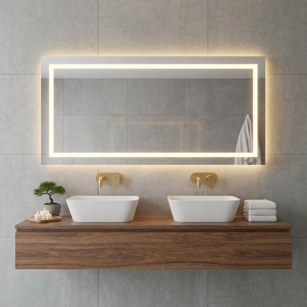 LED Full Length Mirror – Lighted Floor & Wall Mounted Vanity Mirror, Modern Dressing Mirror with Backlit Frame