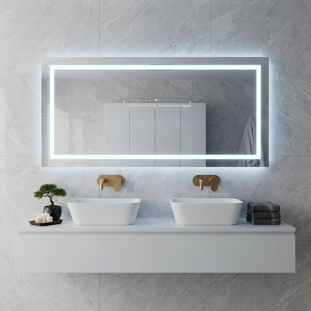 LED Full Length Mirror – Lighted Floor & Wall Mounted Vanity Mirror, Modern Dressing Mirror with Backlit Frame