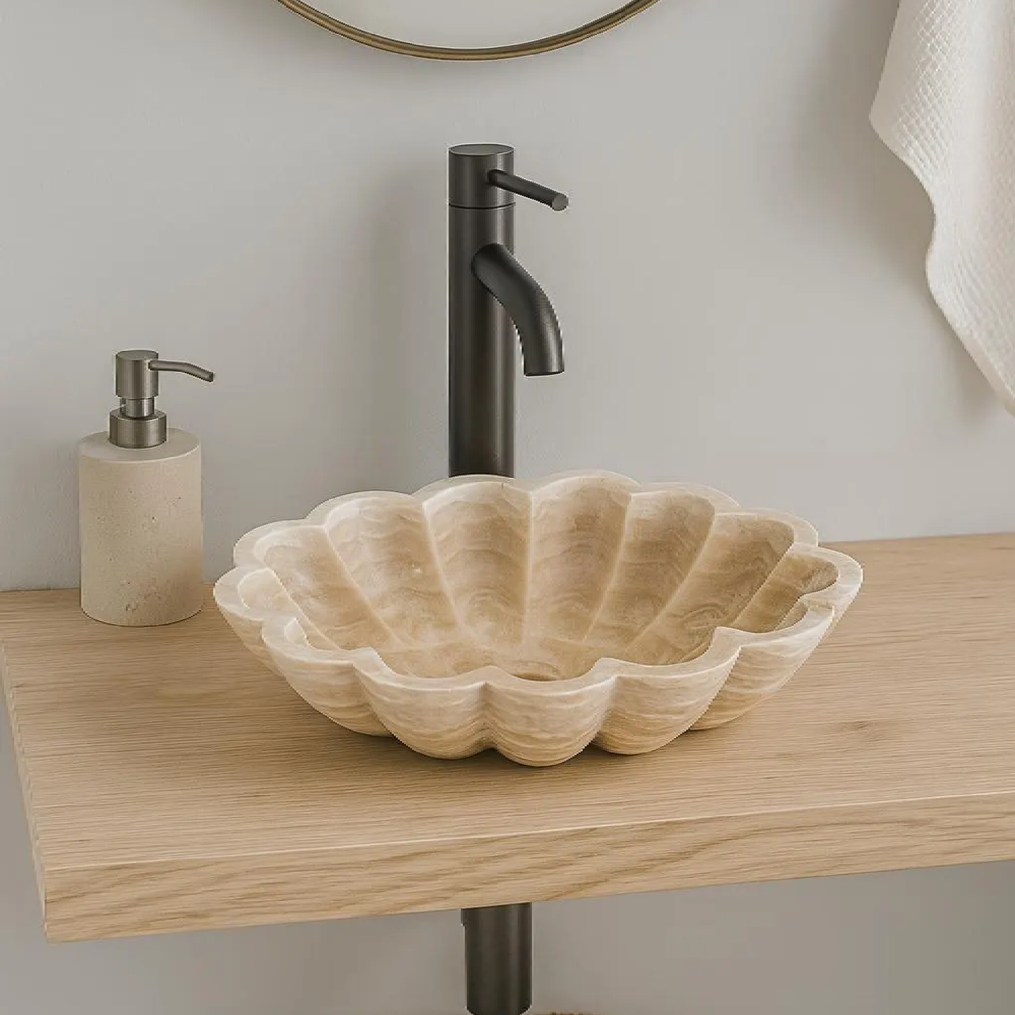 Marble Vessel Sink | Luxury Bathroom Basin 16x22 inches USA | Handcrafted Natural Stone Sink