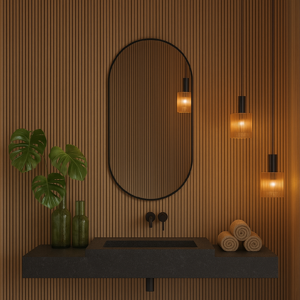 Modern Black Oval Mirror for Bathroom – Vertical Wall Mirror