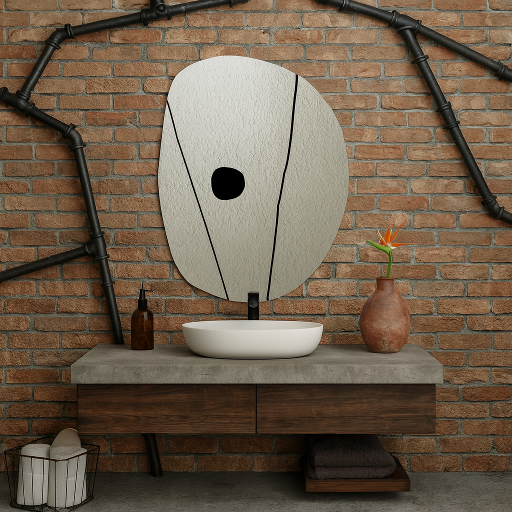 Irregular Wall Mirror – Modern Frameless Asymmetrical Mirror for Bathroom Vanity