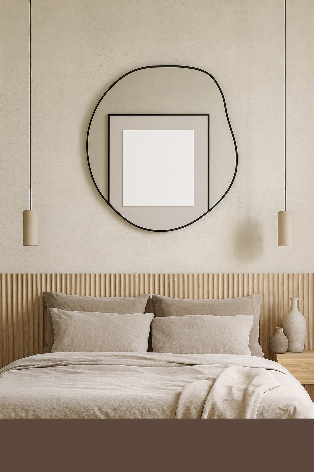 Irregular Bathroom Wall Mirror – Modern Black Frame Mirror for Vanity, Entryway & Living Room
