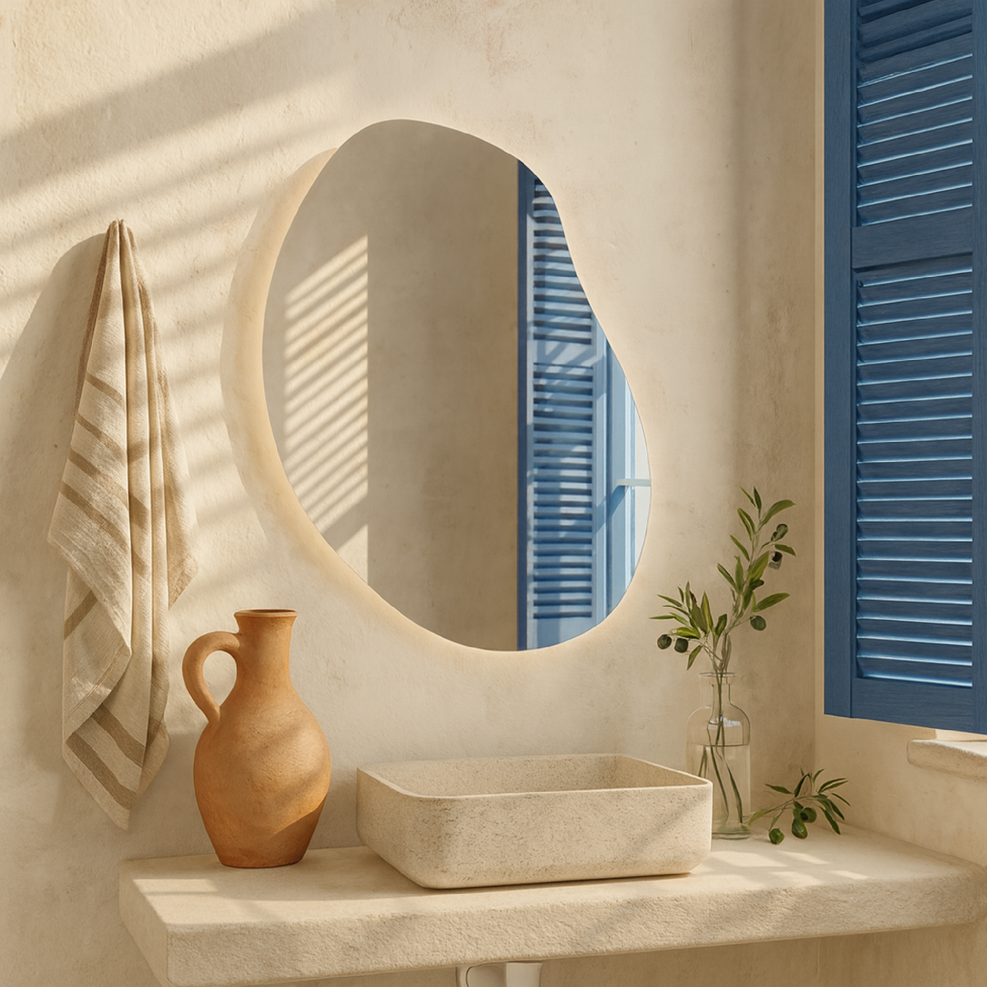 LED Bathroom Mirror with Lights | Irregular Vanity Mirror | Touch Sensor | Custom Sizes
