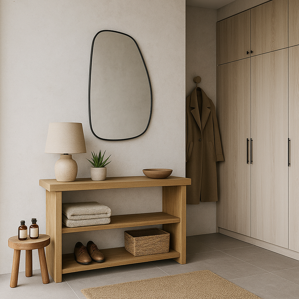 Irregular Wall Mirror – Modern Organic Mirror with Black Frame