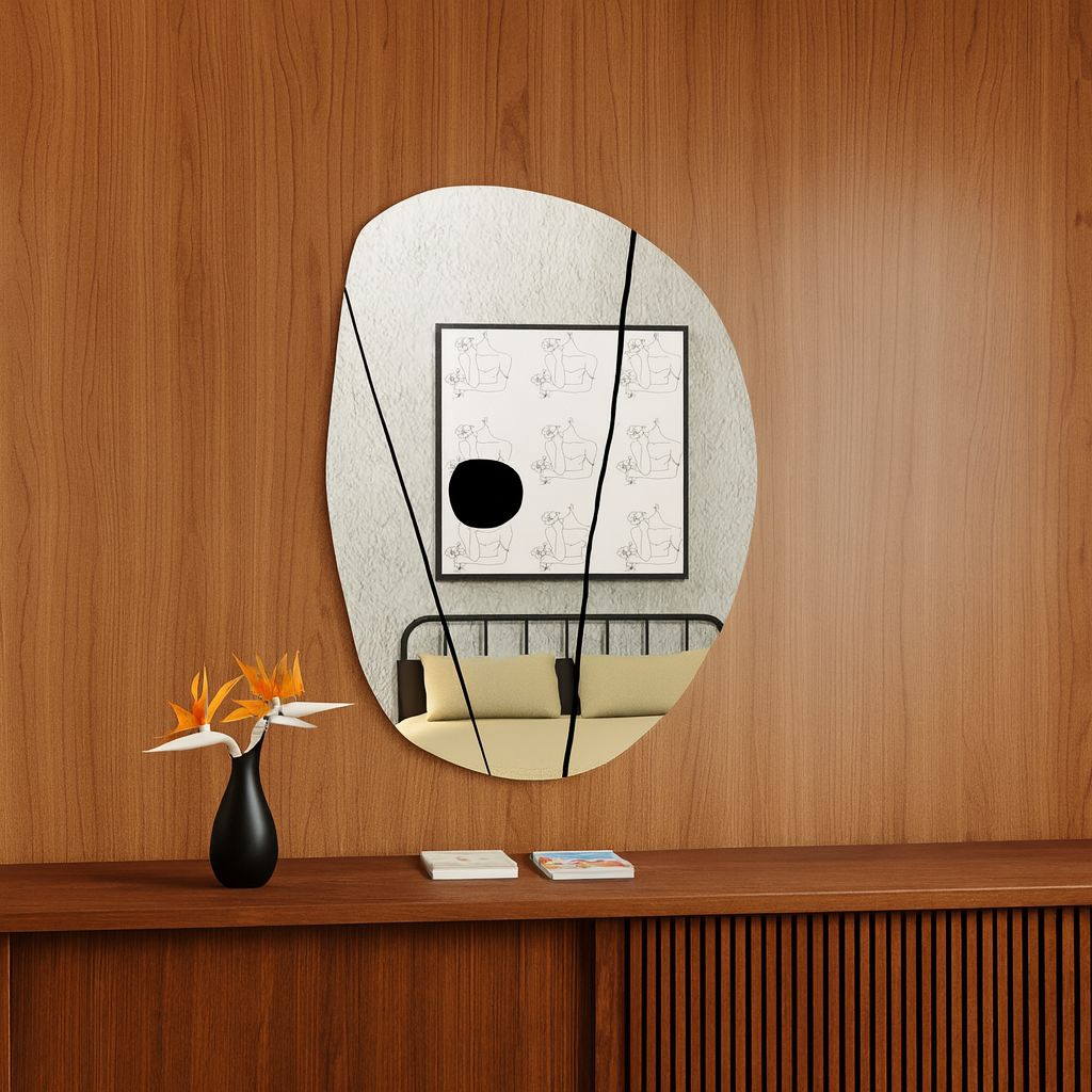 Irregular Wall Mirror – Modern Frameless Asymmetrical Mirror for Bathroom Vanity