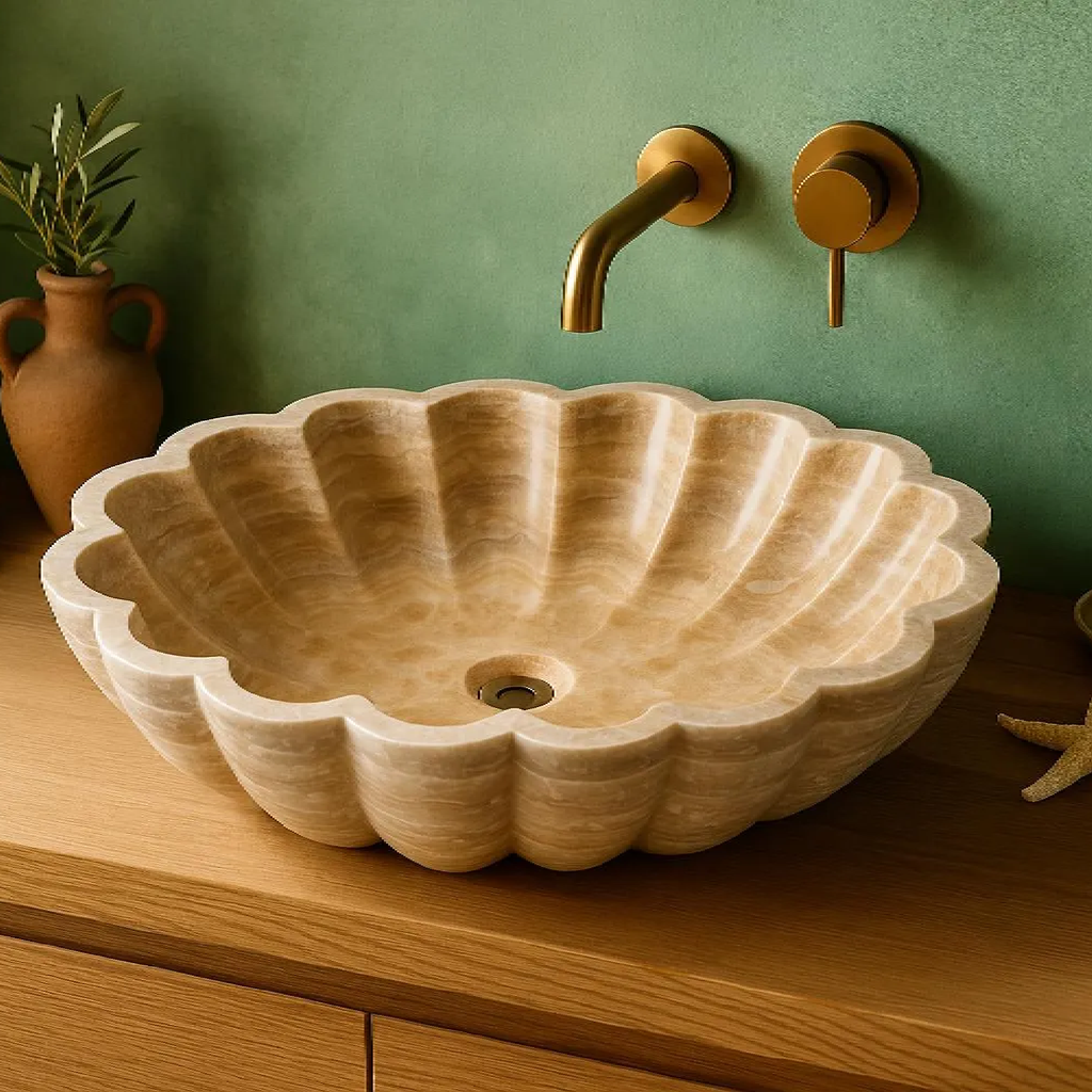 Marble Vessel Sink | Luxury Bathroom Basin 16x22 inches USA | Handcrafted Natural Stone Sink