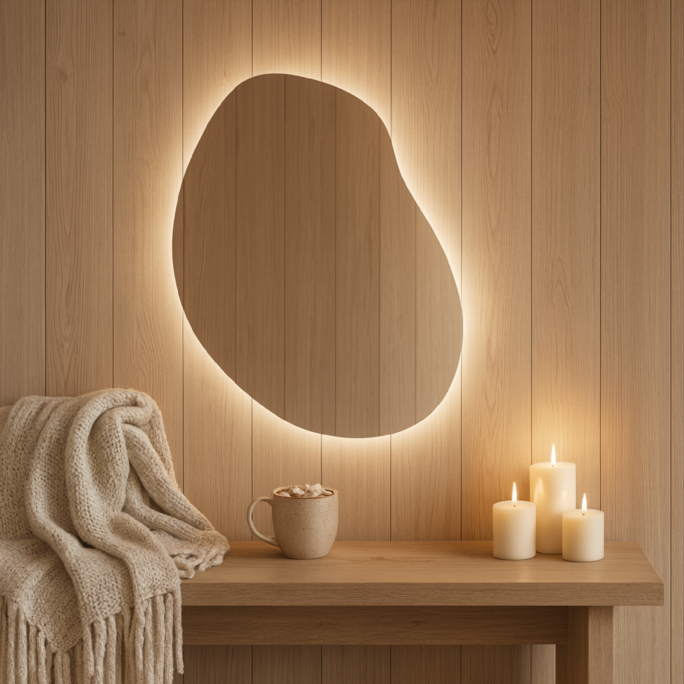 LED Bathroom Mirror with Lights | Irregular Vanity Mirror | Touch Sensor | Custom Sizes