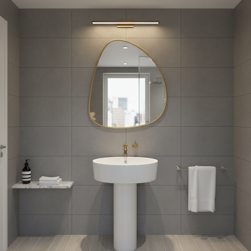 Modern Irregular Wall Mirror – Black Frame Asymmetrical Mirror for Living Room, Entryway & Bedroom