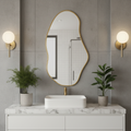 Asymmetrical Wall Mirror – Modern Irregular Black Frame Mirror for Living Room & Bedroom, Handmade Organic Shape Custom Mirror