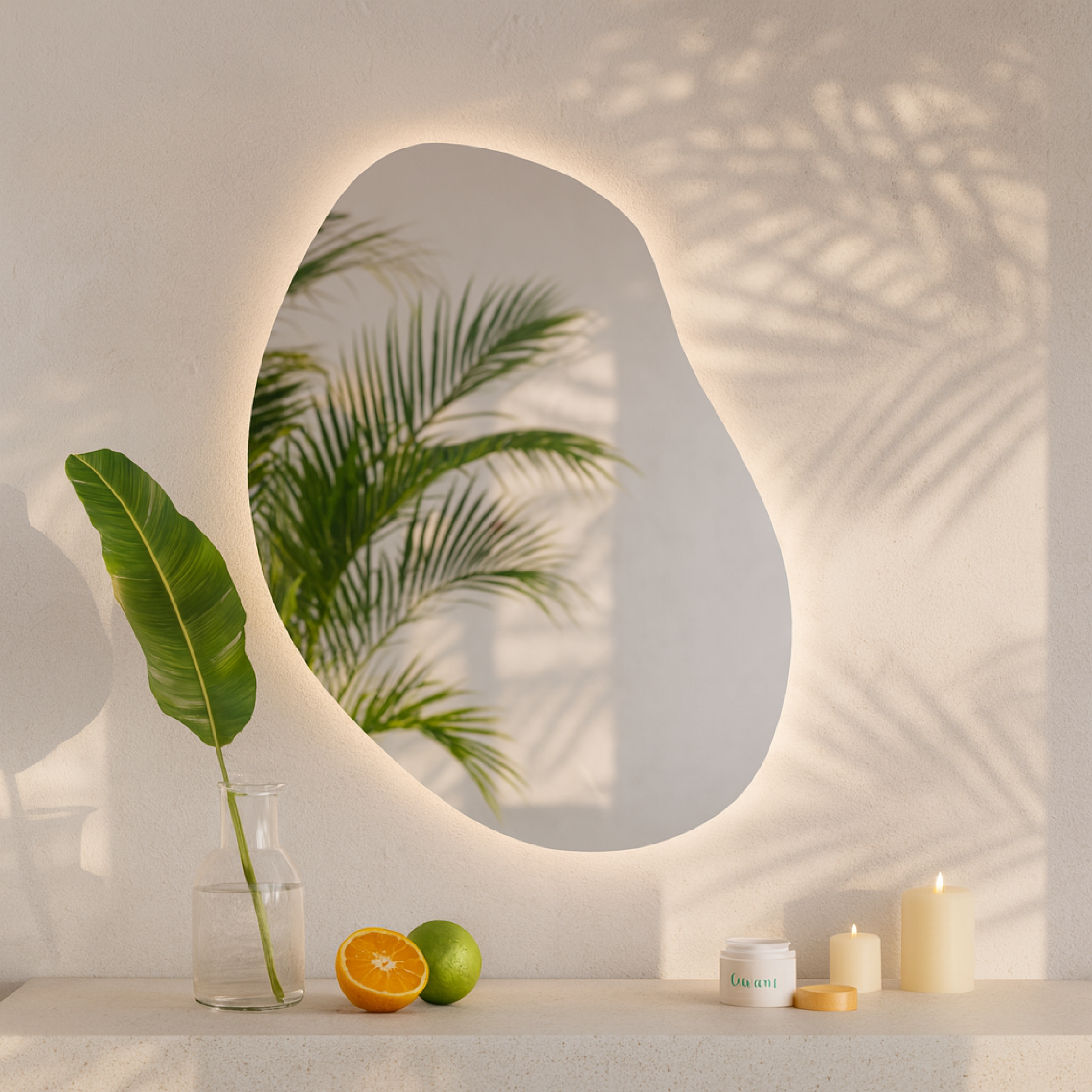 LED Bathroom Mirror with Lights | Irregular Vanity Mirror | Touch Sensor | Custom Sizes