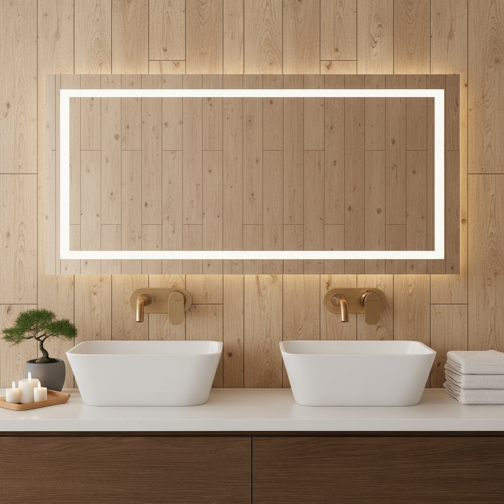LED Full Length Mirror – Lighted Floor & Wall Mounted Vanity Mirror, Modern Dressing Mirror with Backlit Frame