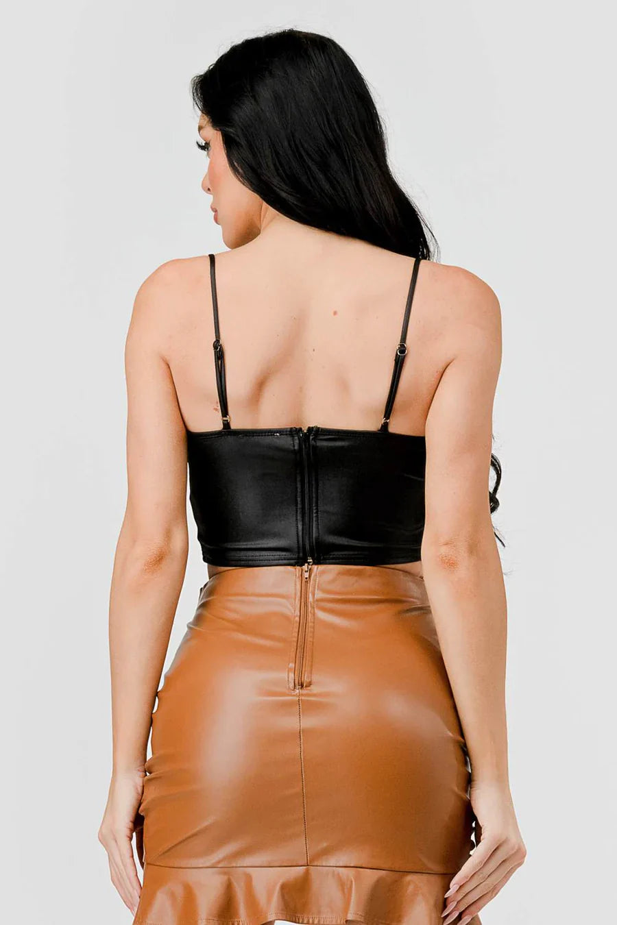 LUXE RHINESTONES COATING SWEETHEART SLEEVELESS BUSTIER TOP