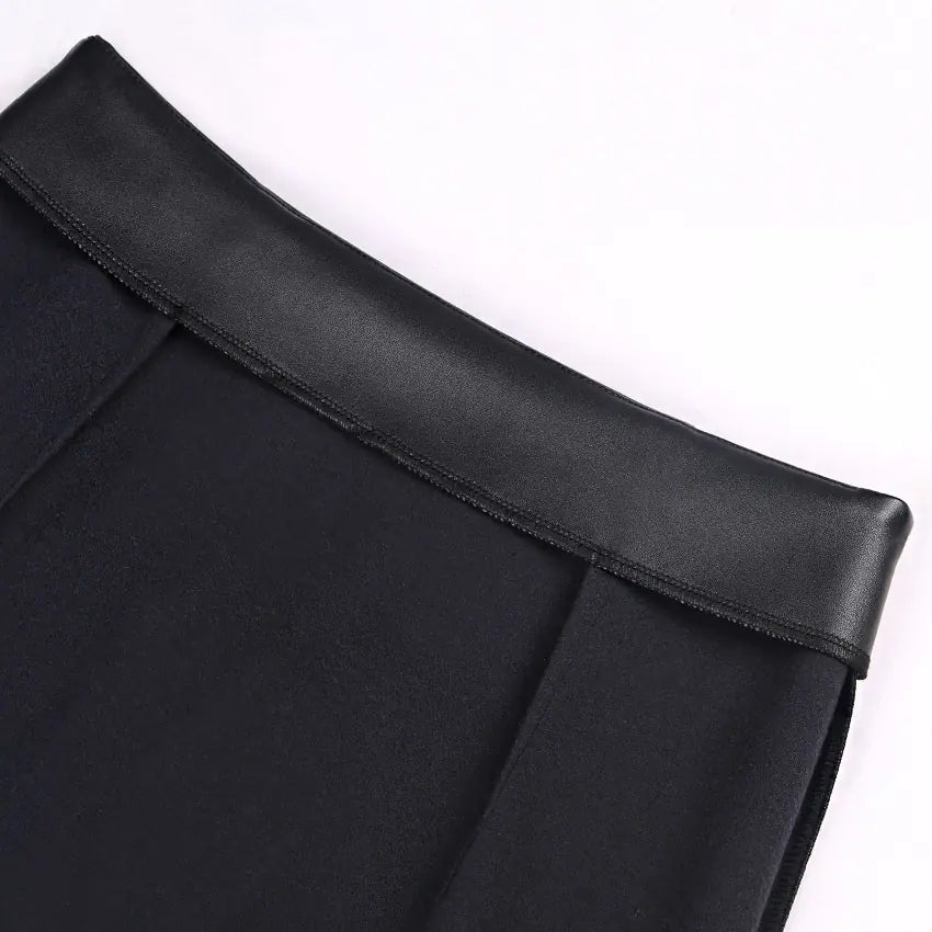 Casual Versatile Beaded Leather Skirt