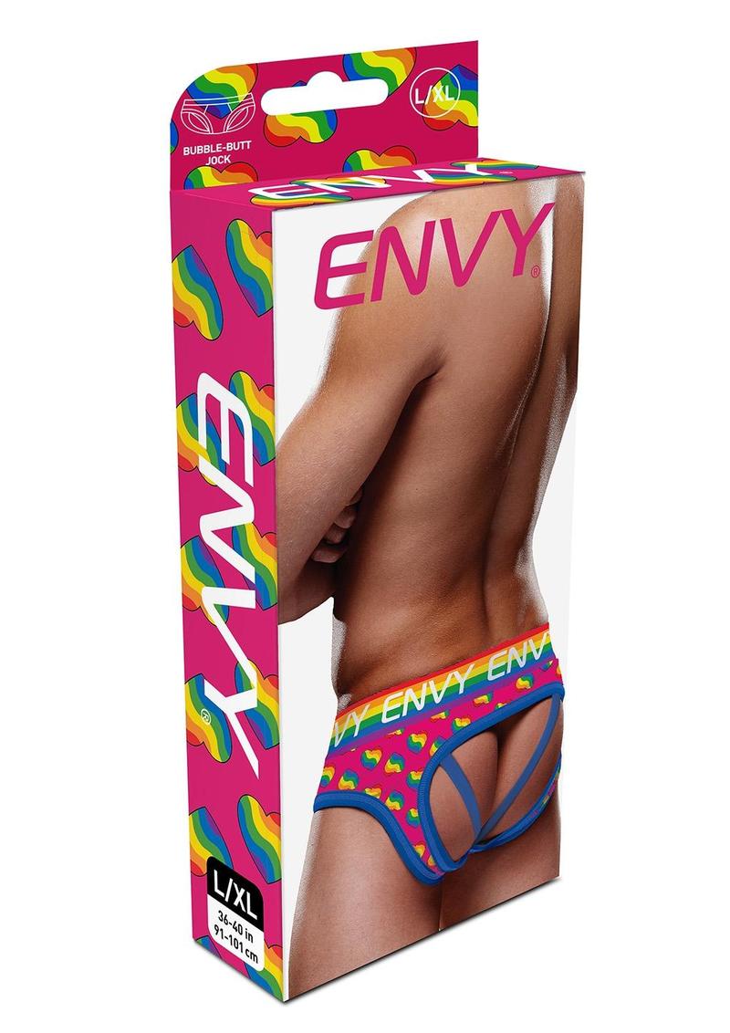 Rainbow Hearts Bubble Butt Jock