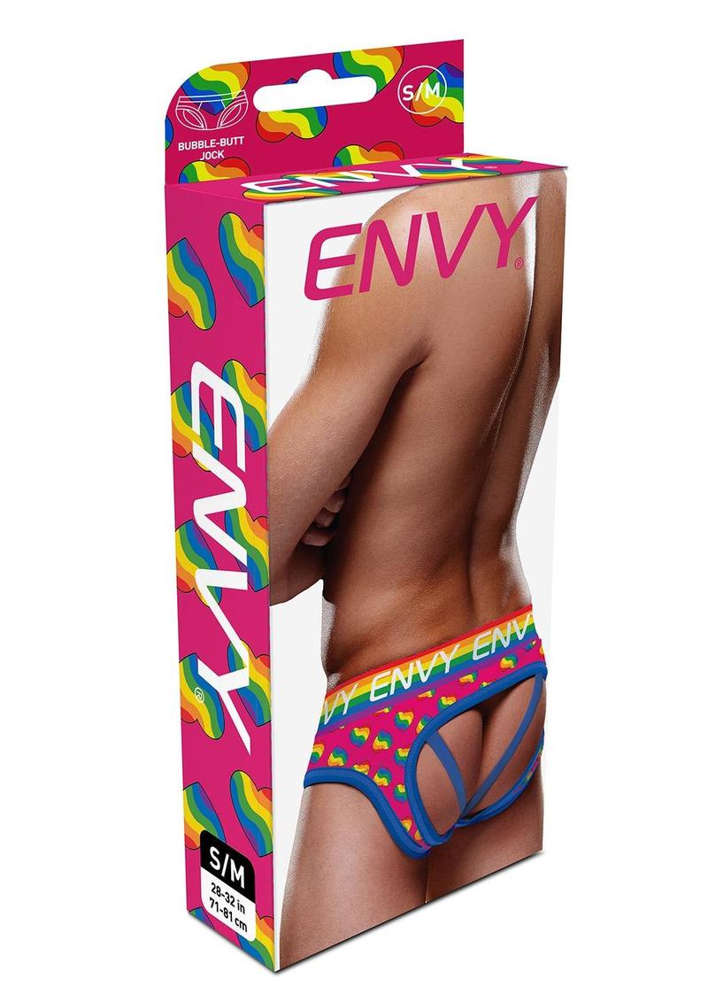 Rainbow Hearts Bubble Butt Jock