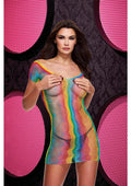 Rainbow Jacquard Mini Dress