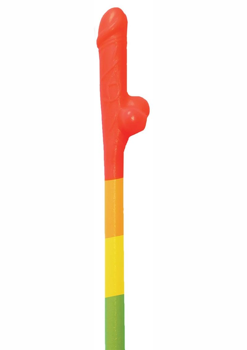 Rainbow Pecker Straws - 10 Pack