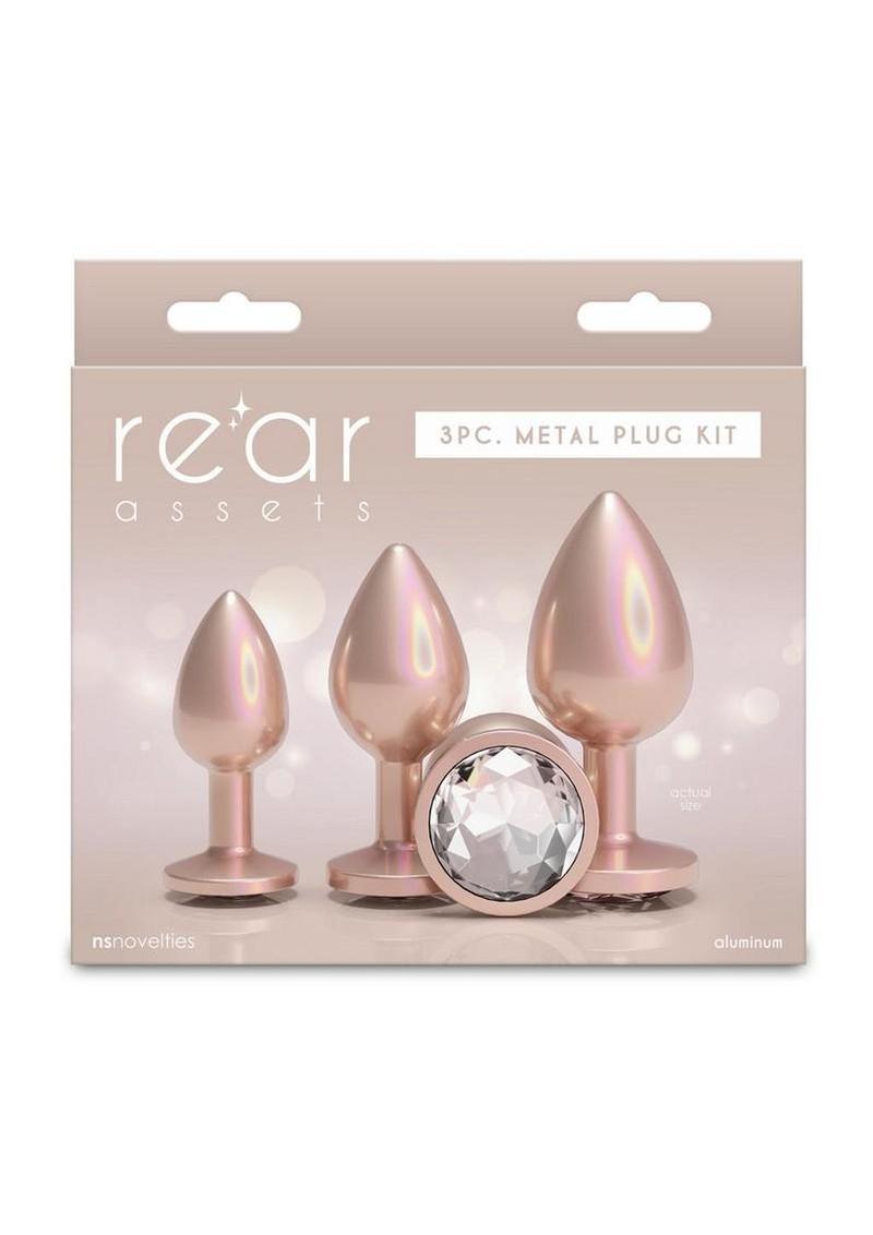 Rear Assets Tapered Trainer Chrome Plated Anal Plugs Kit