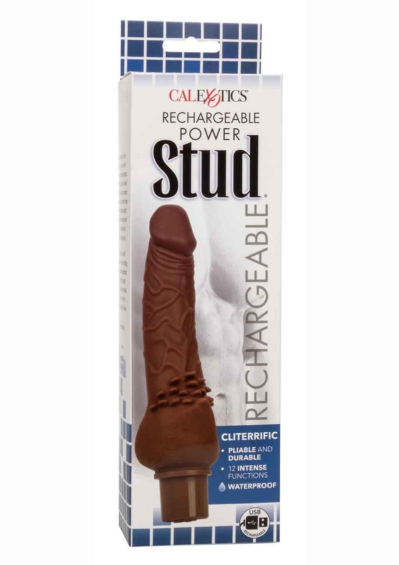 Rechargeable Power Stud Cliterrific Silicone Vibrating Dong