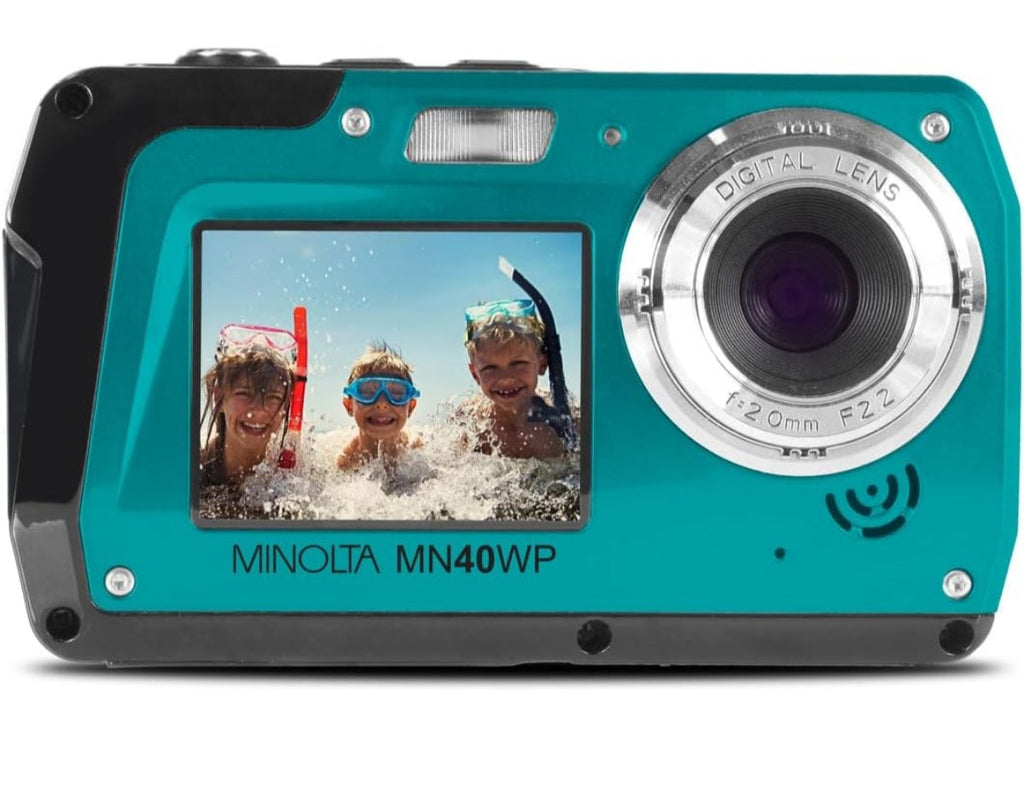 Open Box Minolta 48 MP Dual Screen Waterproof Digital Camera MN40WP
MISSING CARRYING POUCH 
WRIST STRAP AND INSTRUCTION MANUAL
