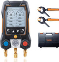 Open Box testo 550s AC Manifold Gauge Set - Manifold Gauges Hvac and Refrigeration - Incl. 2 Wired Temperature Clamp Probes - AC Recharge Kit with sup