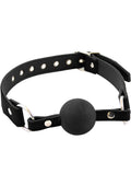 Rouge Fetish Play Leather Adjustable Ball Gag with Metal Accents