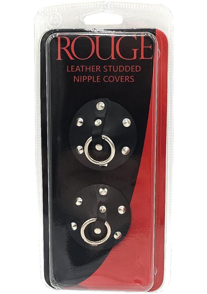 Rouge Leather Studded Nipple Covers