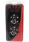 Rouge Leather Studded Nipple Covers