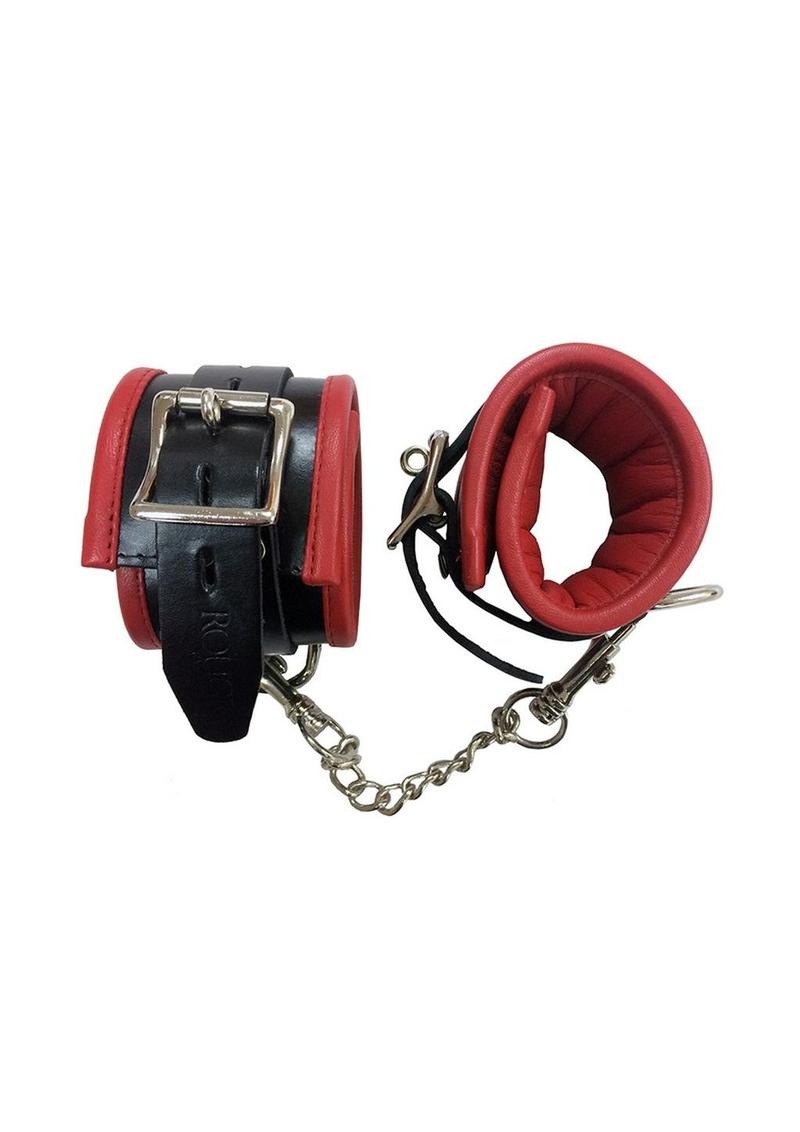 Rouge Padded Leather Adjustable Wrist Cuffs